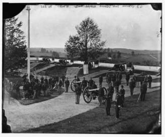 Officers and men of Company F, 3rd Massachusetts Heavy Artillery at Fort Stevens