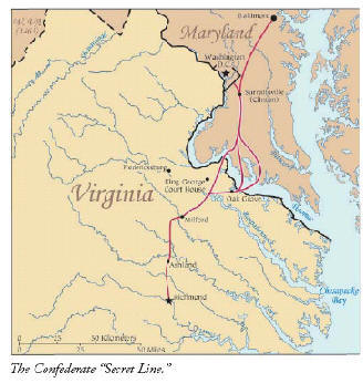 Map - The Confederate "Secret Line"