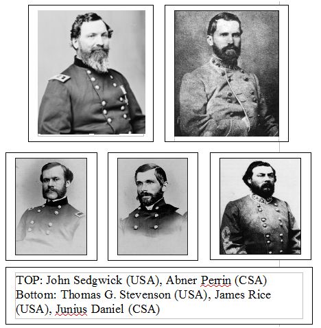 Generals killed at Spotsylvania Court House 